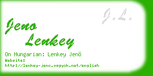 jeno lenkey business card