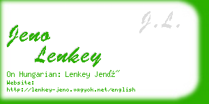 jeno lenkey business card